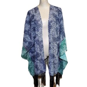 Colleen Lopez NWOT Black and Green Patterned Women's Cardigan Sz XL